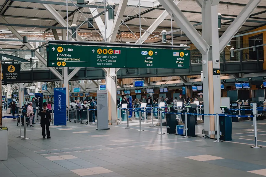 Vancouver International Airport terminal — YVR is a primary entry point for international travelers attending the 2026 FIFA World Cup